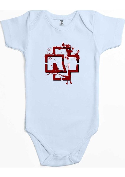 Rammstein Logo 4 Mavi Renk Bebek Body Zıbın