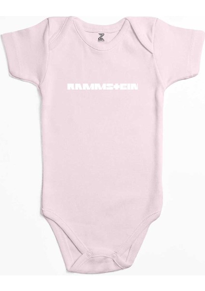 Rammstein Text Pembe Renk Bebek Body Zıbın