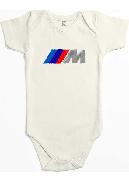 Bmw M Power Brush Ekru Renk Bebek Body Zıbın