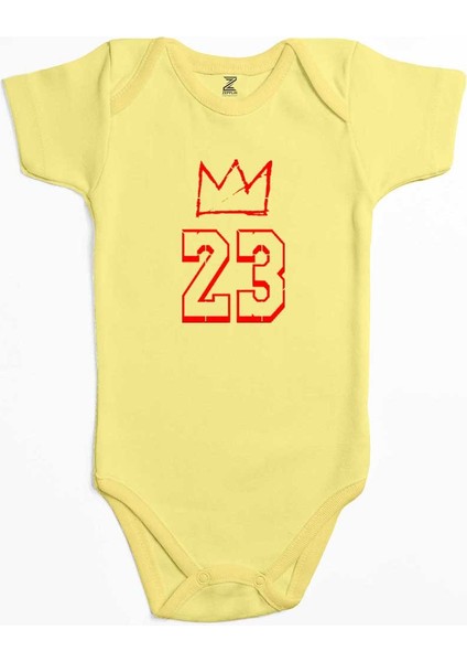 Lebron J. King 23 Sarı Renk Bebek Body Zıbın