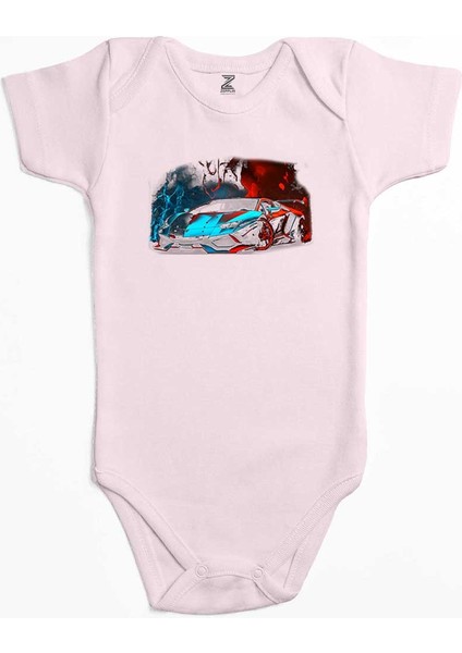 Lamborghni Blue Red Neon Pembe Renk Bebek Body Zıbın