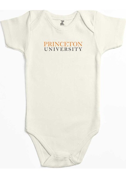 Princeton University Text Ekru Renk Bebek Body Zıbın