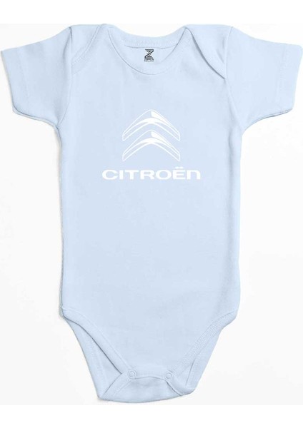 Citroen Logo 2 Mavi Renk Bebek Body Zıbın