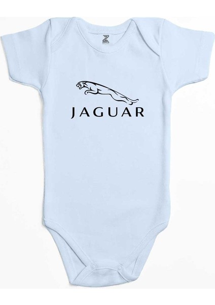 Jaguar Logo Mavi Renk Bebek Body Zıbın