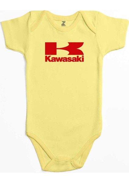 Kawaski Red Logo Sarı Renk Bebek Body Zıbın