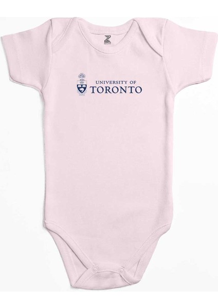 Toronto University Logo Pembe Renk Bebek Body Zıbın
