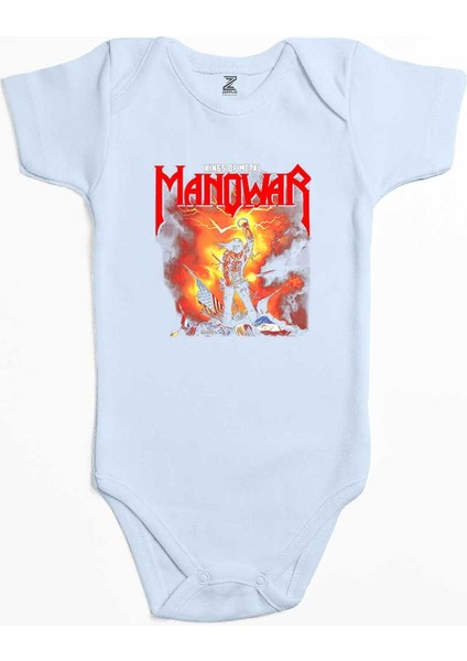 Manowar Kings Of Metal Mavi Renk Bebek Body Zıbın