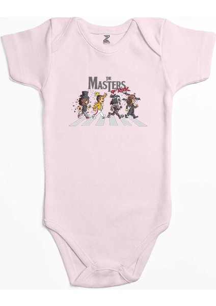 The Master Of Rock Pembe Renk Bebek Body Zıbın