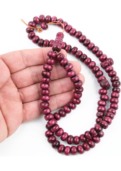 Şimşir Ağacı Boyalı Vişne Çürüğü 99LUK Tekerlek Kesim 10X6MM Namaz Tesbihi fırsatları