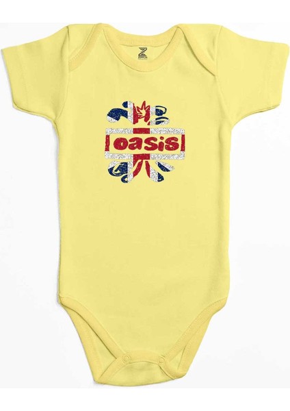 Oasis Logo Sarı Renk Bebek Body Zıbın