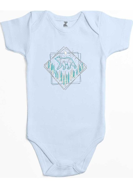 Bear Takım Yıldızı Mavi Renk Bebek Body Zıbın