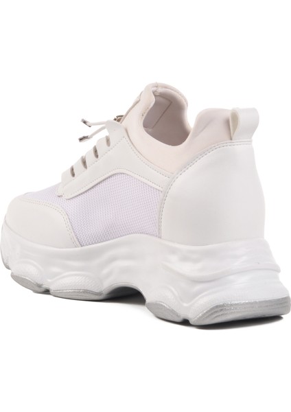Beyaz Yüksek Taban Kadın Sneaker 6064 Z