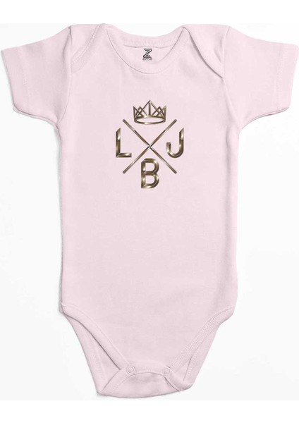 Lebron J. King Logo Pembe Renk Bebek Body Zıbın