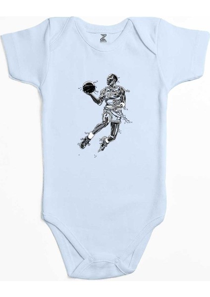 Michael Jordn Black Mavi Renk Bebek Body Zıbın
