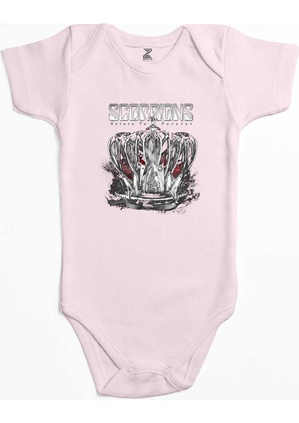 Scorpions Return To Forever Pembe Renk Bebek Body Zıbın
