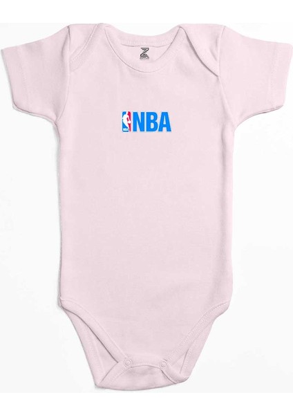 Basketbol Logo Pembe Renk Bebek Body Zıbın