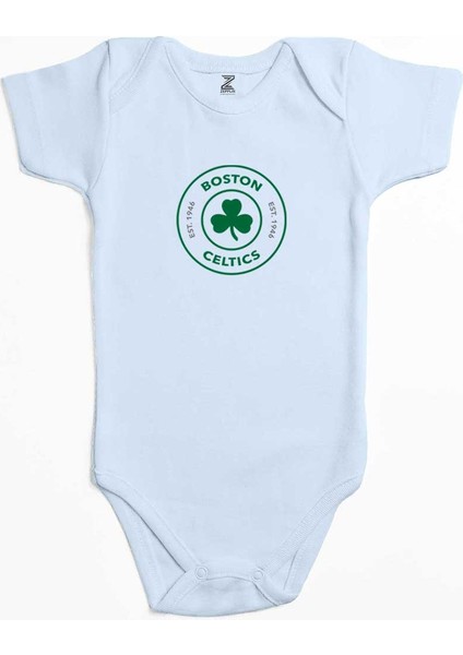 Boston Celtcs Logo Mavi Renk Bebek Body Zıbın