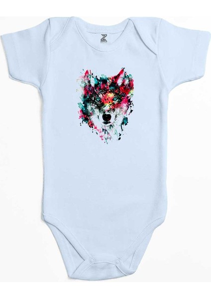 Wolf Color Mavi Renk Bebek Body Zıbın