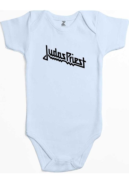 Judas Priest Logo Mavi Renk Bebek Body Zıbın