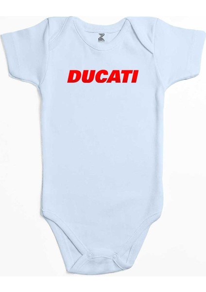 Ducati Red Logo Mavi Renk Bebek Body Zıbın
