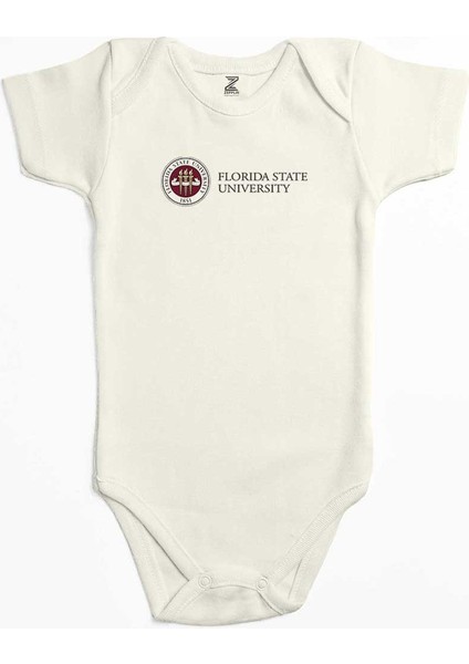 Florida State University Logo Ekru Renk Bebek Body Zıbın