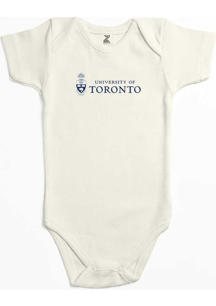 Toronto University Logo Ekru Renk Bebek Body Zıbın
