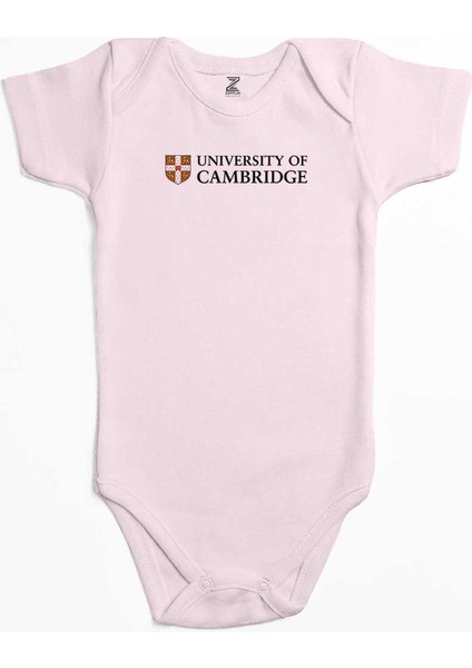 University Of Cambridge Logo Text Pembe Renk Bebek Body Zıbın