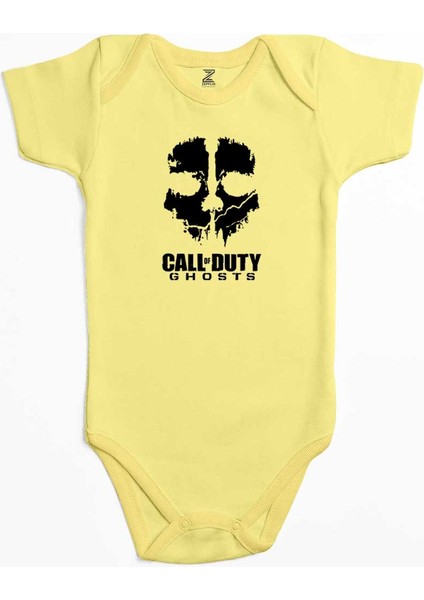 Call Of Duty Black Ghosts Sarı Renk Bebek Body Zıbın