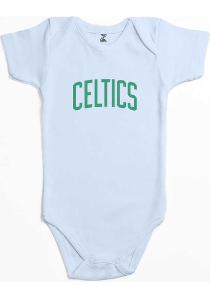 Boston Celtcs Yazı Mavi Renk Bebek Body Zıbın