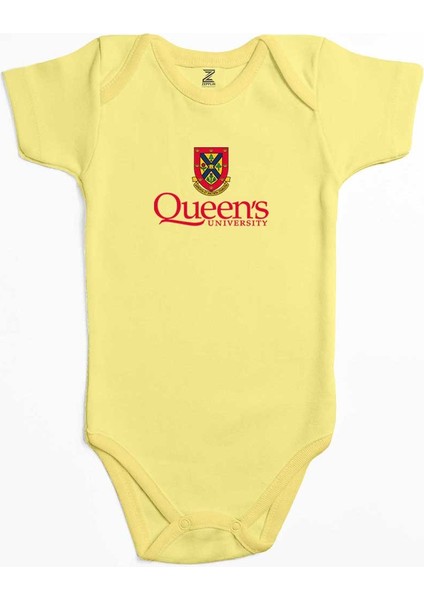Queen's University Logo Sarı Renk Bebek Body Zıbın