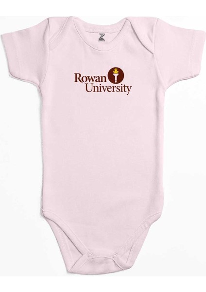 Rowan University Logo Text Pembe Renk Bebek Body Zıbın