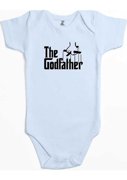 The Godfather Black Text Mavi Renk Bebek Body Zıbın