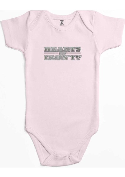 Hearts Of Iron Iv Silver Logo Pembe Renk Bebek Body Zıbın