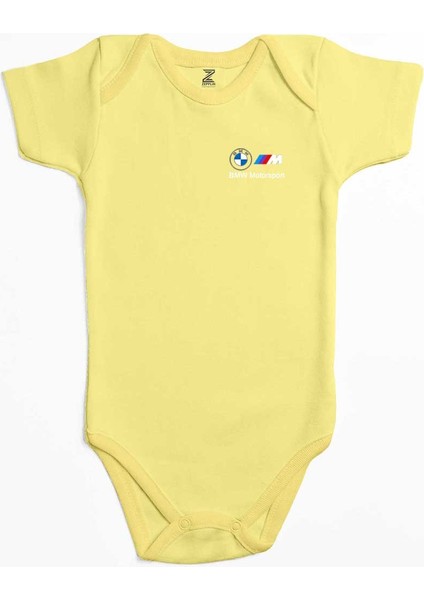 Bmw Logo M Power Motorsport 2 Sarı Renk Bebek Body Zıbın