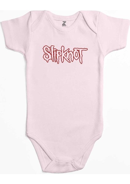 Slipknot Text Pembe Renk Bebek Body Zıbın