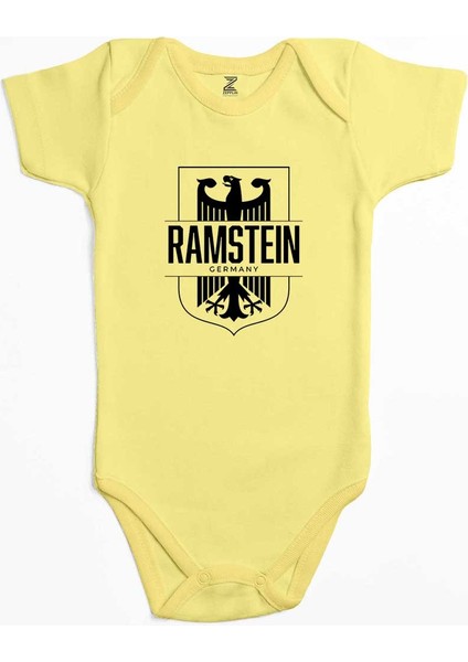 Rammstein Germany Sarı Renk Bebek Body Zıbın