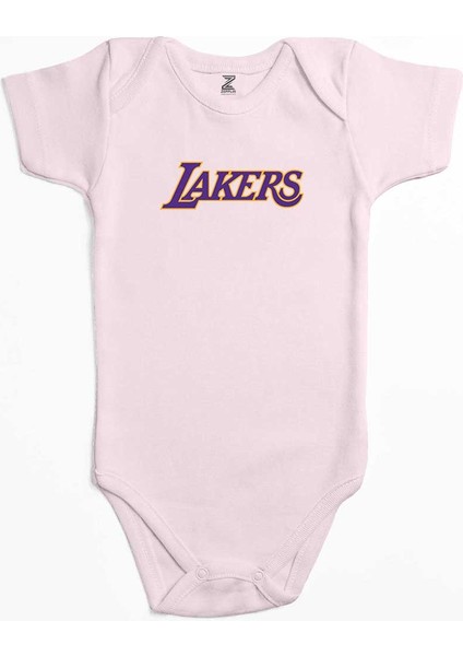 Los Angels Lakers Pembe Renk Bebek Body Zıbın