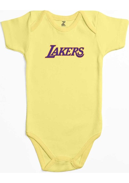 Los Angels Lakers Sarı Renk Bebek Body Zıbın