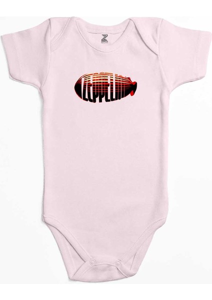 LED Zeppelin Zeplin Pembe Renk Bebek Body Zıbın