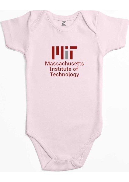 Massachusetts Institute Of Technology Logo Pembe Renk Bebek Body Zıbın