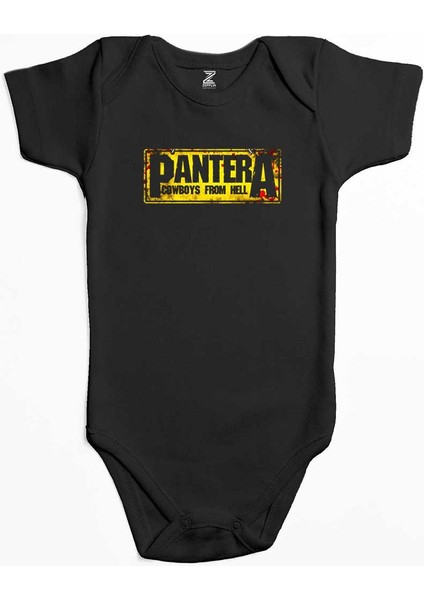 Pantera Cowboys From Hell Text Siyah Renk Bebek Body Zıbın