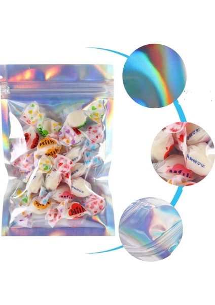 100 Adet Kilitli Gıda Saklama Şeffaf Pencereli Su Geçirmez Şekerleme Vb Gıda Ambalaj 10X18 fiyatları