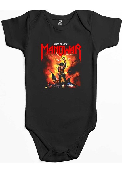 Manowar Kings Of Metal Siyah Renk Bebek Body Zıbın