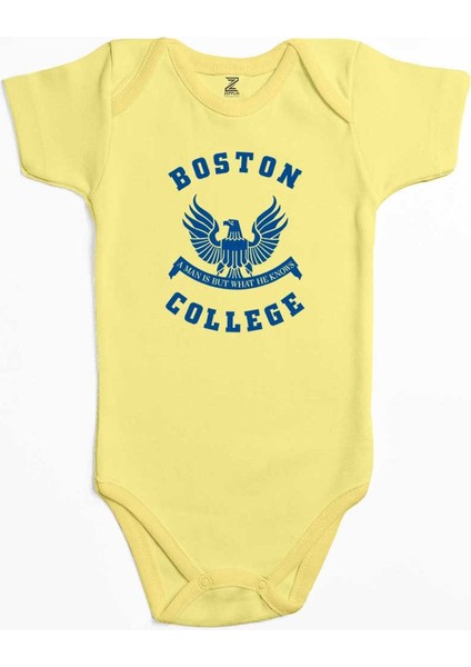 Boston College Logo Sarı Renk Bebek Body Zıbın