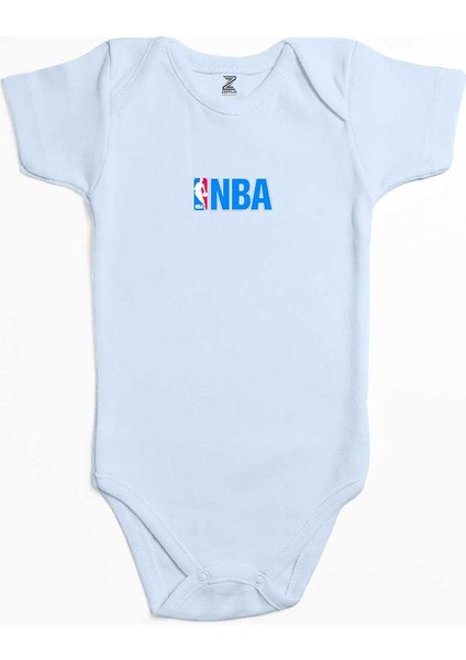 Basketbol Logo Mavi Renk Bebek Body Zıbın