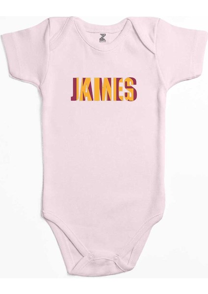 Lebron J. Yazı Pembe Renk Bebek Body Zıbın