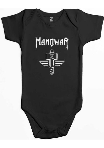 Manowar Sign Of The Hammer Neon Siyah Renk Bebek Body Zıbın