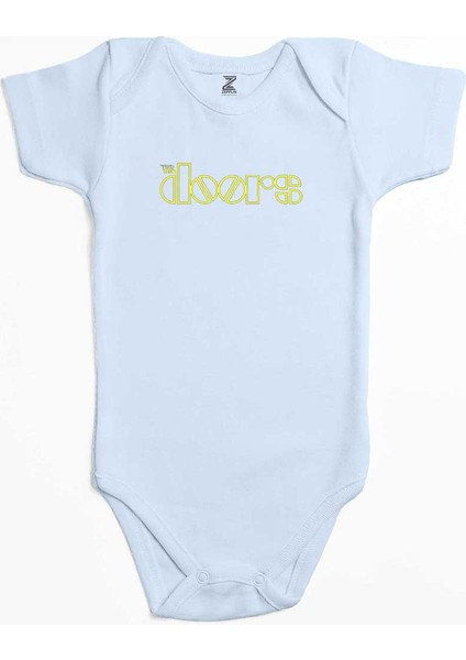 The Doors Logo Yellow Mavi Renk Bebek Body Zıbın