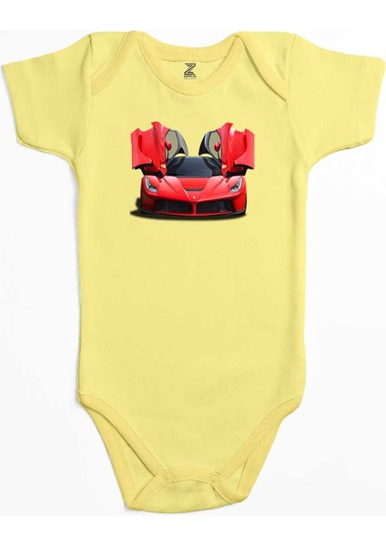 Ferrari 458 Sarı Renk Bebek Body Zıbın