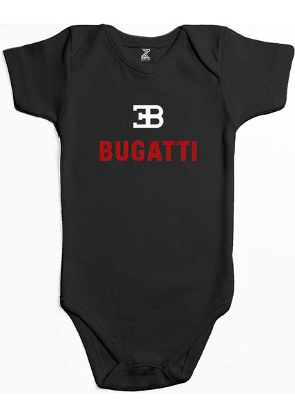 Bugati Logo Siyah Renk Bebek Body Zıbın
